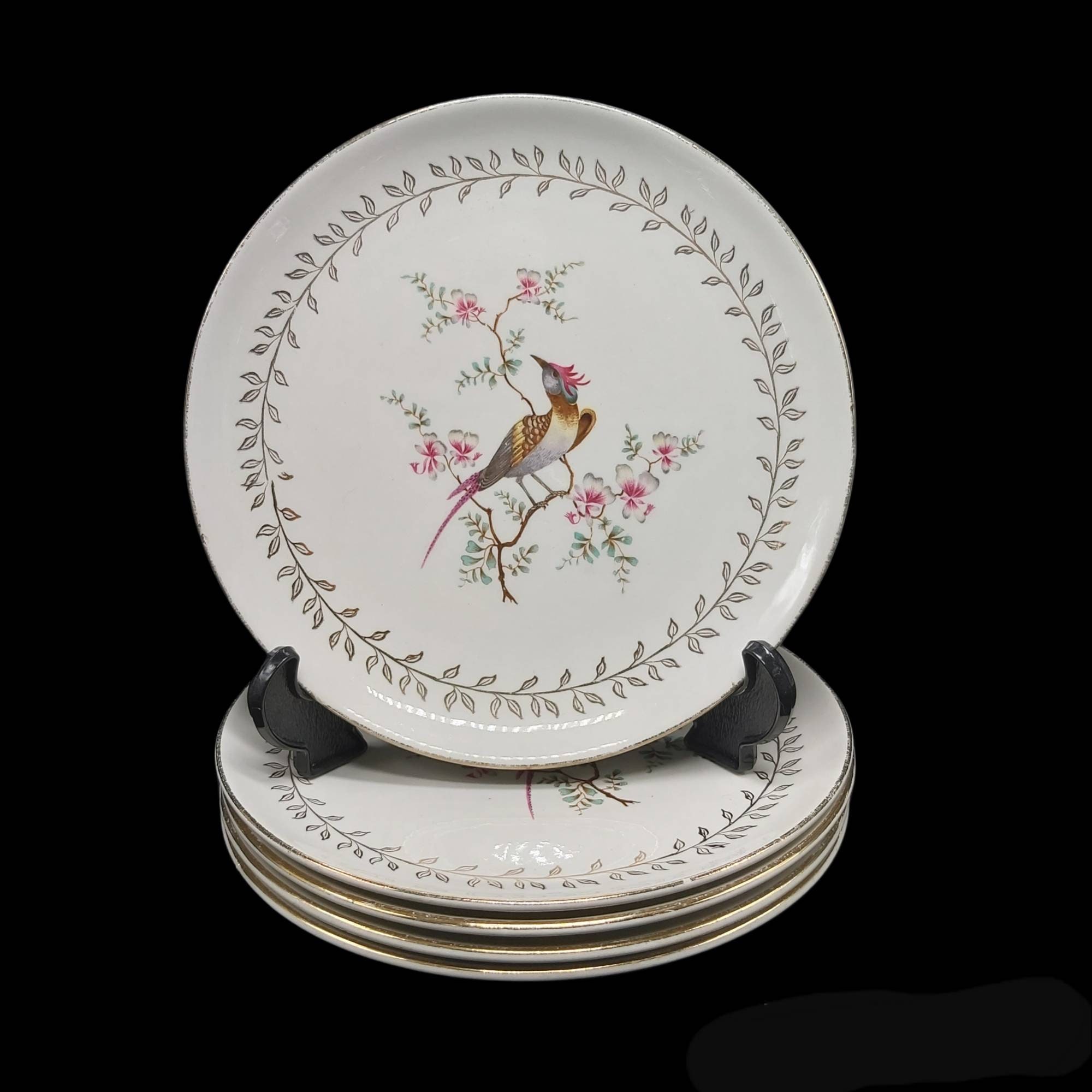 Lot de 5 Assiettes d'accompagnement/Dessert, Service, Français Manufacture Gien Modèle