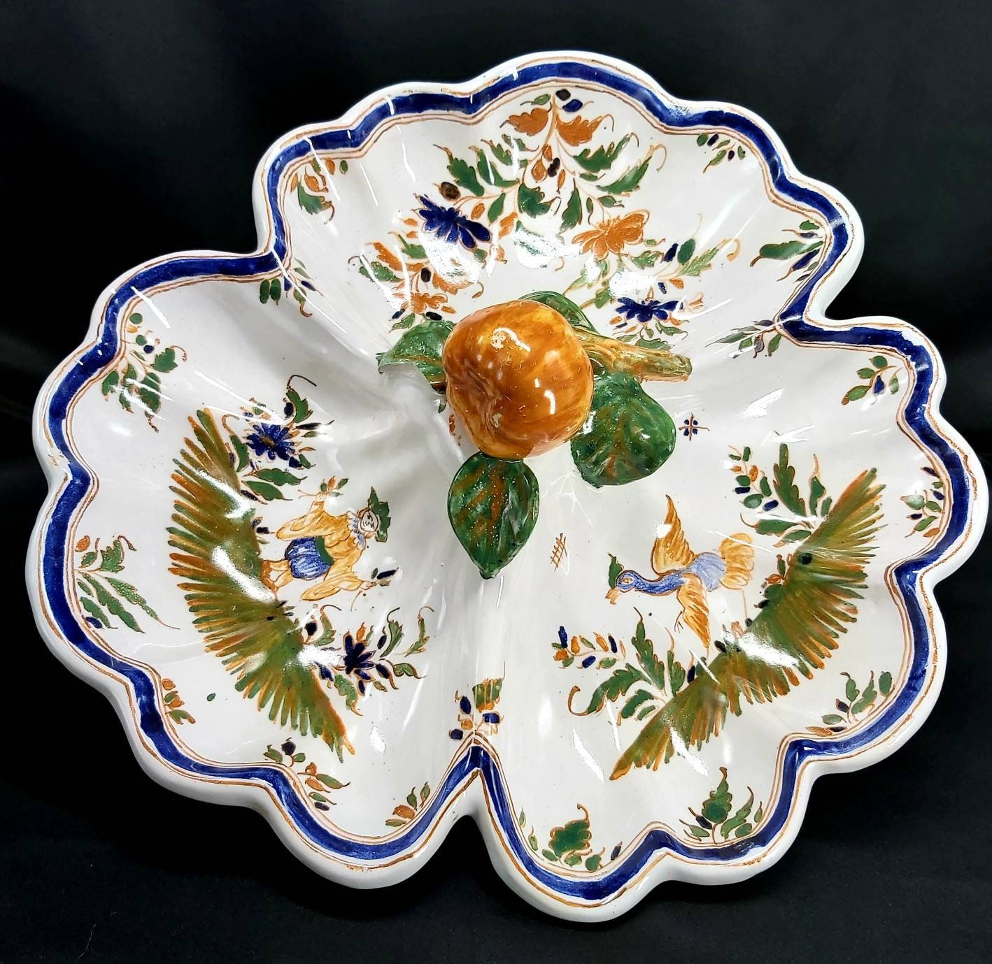 Superbe Très Grande Français Antique Assiette de Service Rustique, Plateau, Plat Service, Éventuelle