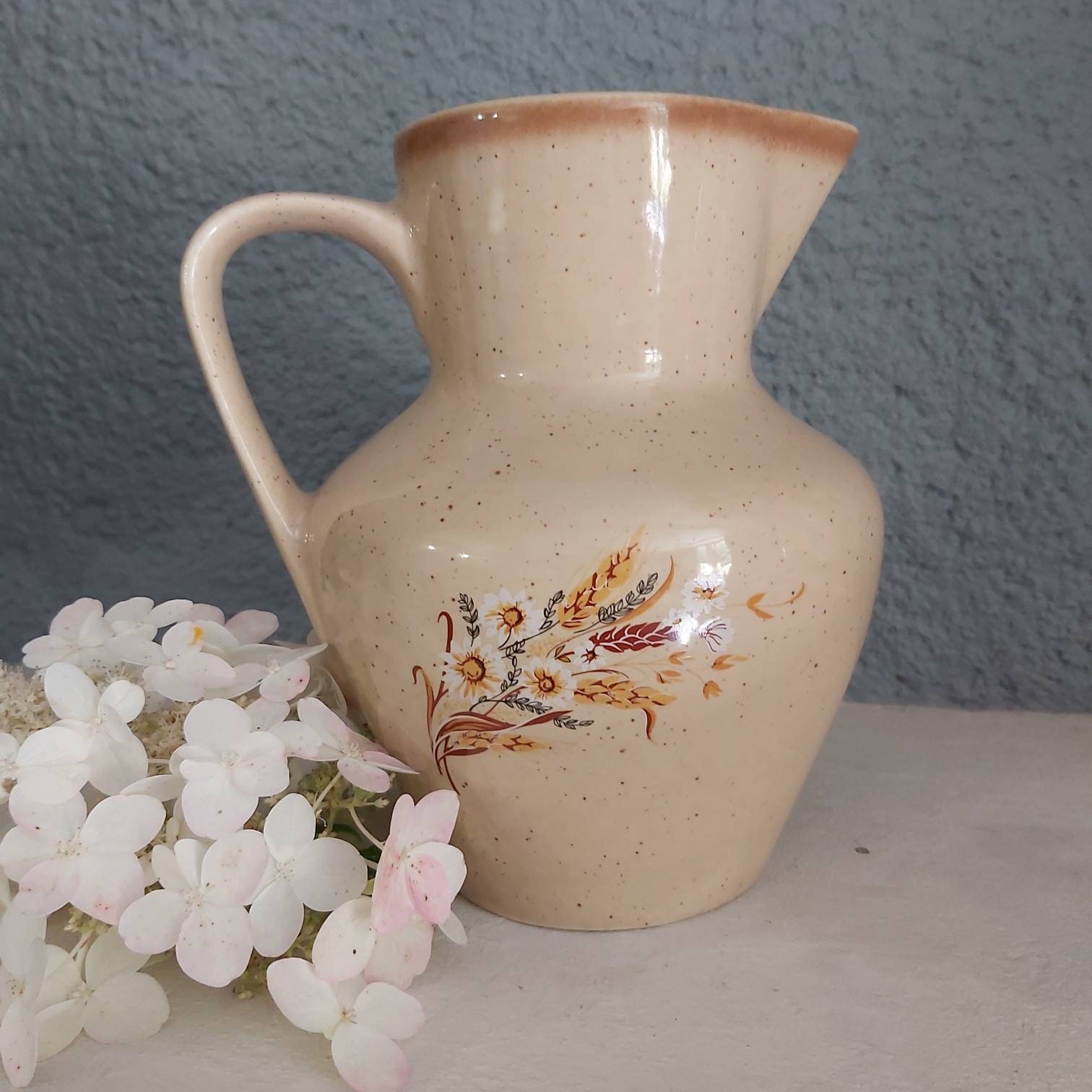 Vintage Français Jug - Pitcher, Chriss G. Collection, Gres, en Céramique... Belle Sensation d'automn