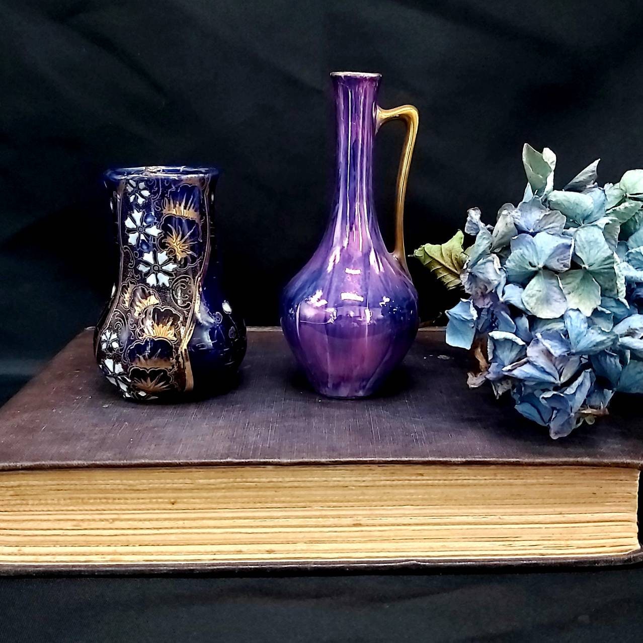 Mini Français Vases Art Nouveau Vintage en Céramique et Porcelaine. Vases, Station d'accessoires Vég