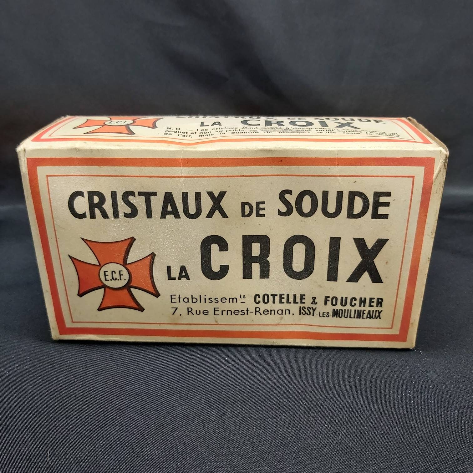 Trouvaille Rare - Boîte Antique/Vintage Non Ouverte de Cristaux Soude Français Cristaux Soude La Cro