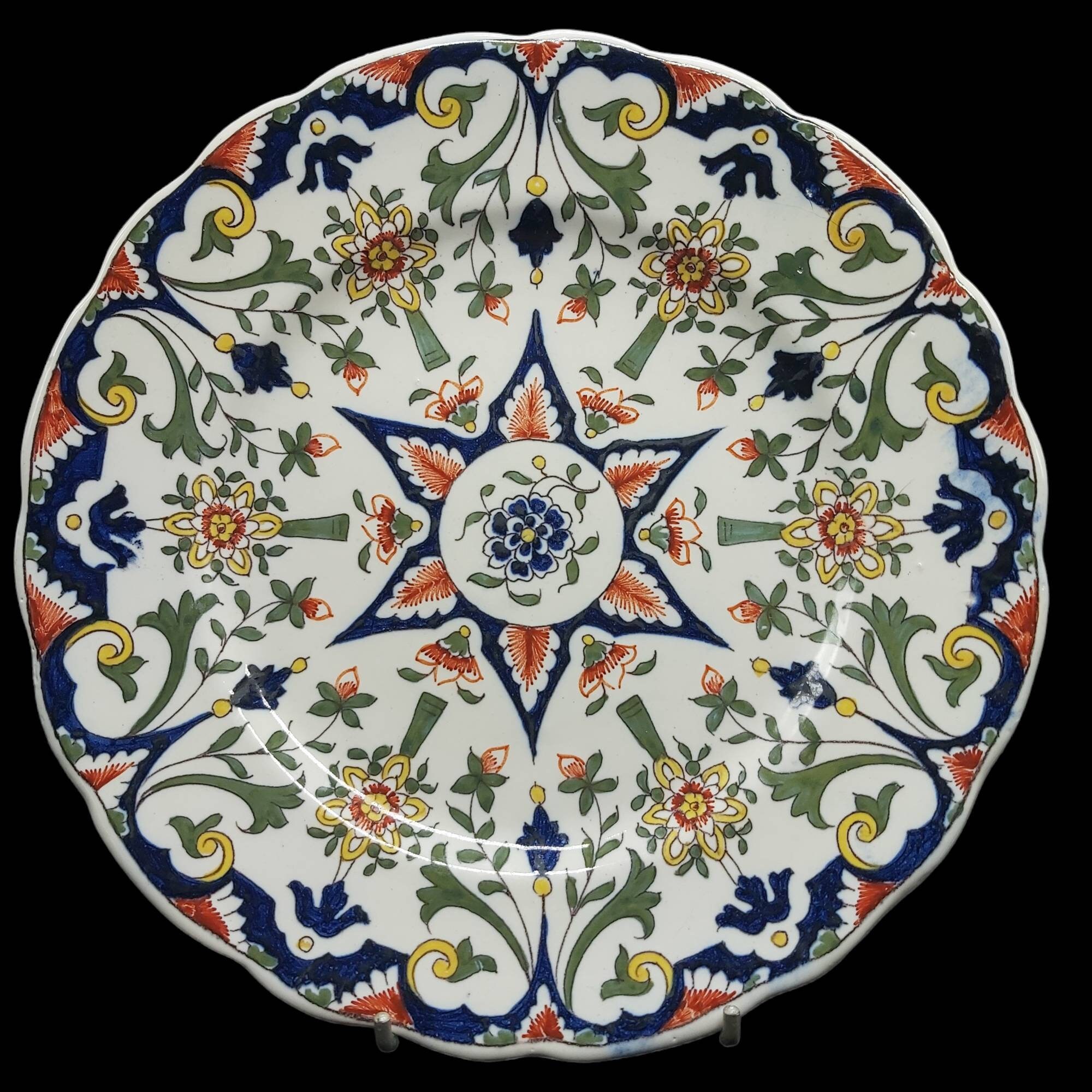 Antique French Rouen Plate Hand Made Earthenware Plate Dish Etsy