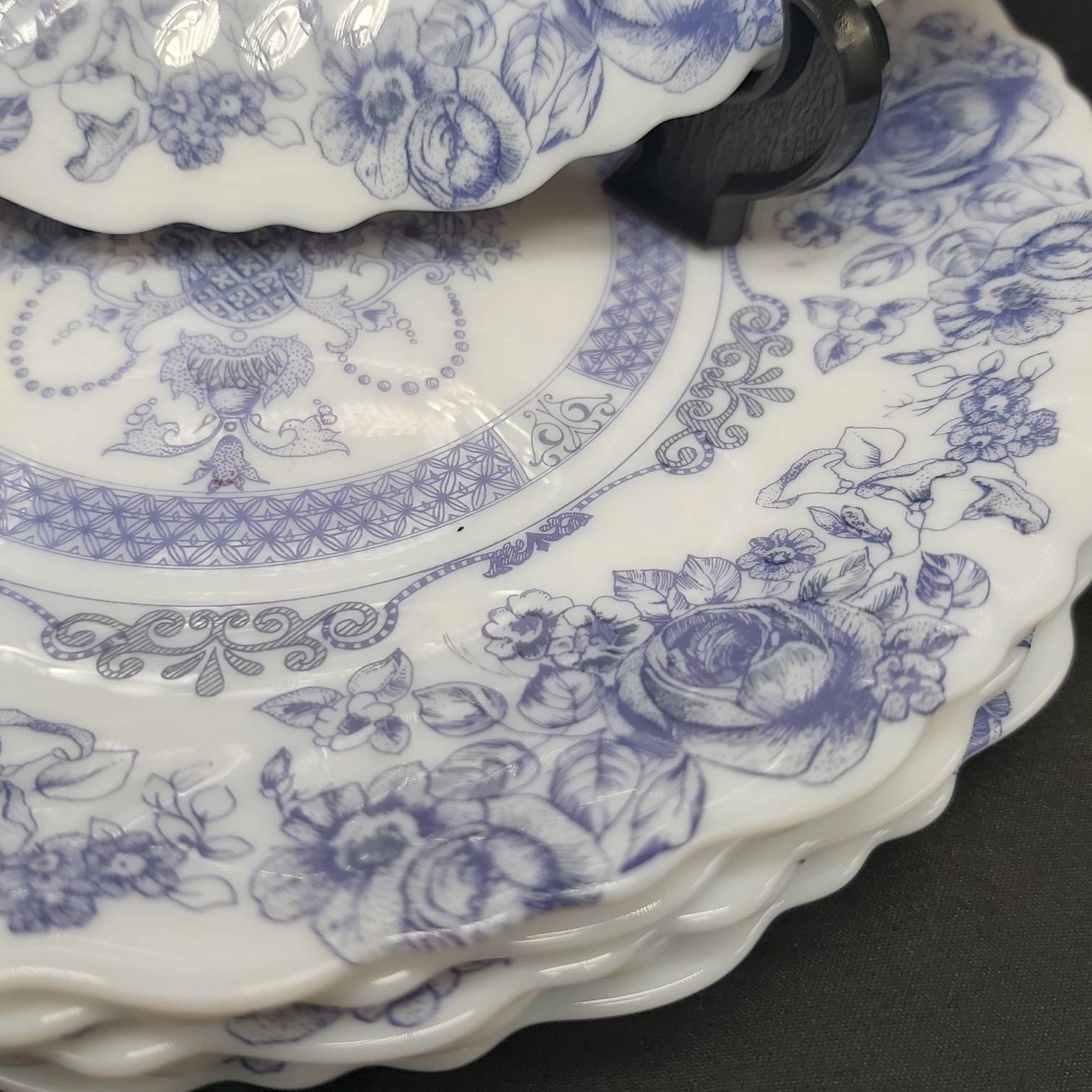 Set of 6 Side Plates Dessert Plates Vintage White Milk Glass Etsy