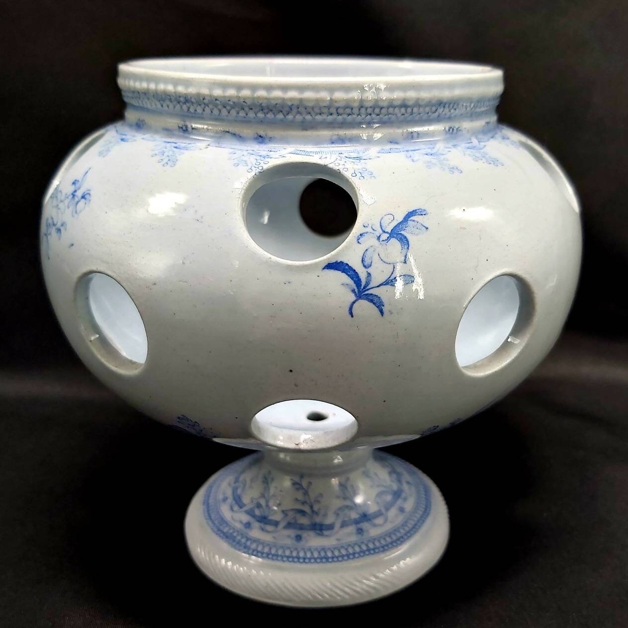 Superbes Français Antiques Pot à Crocus' Crocus Vase' Saint-Uze Céramique, Blub Vase, Blub Grower, F