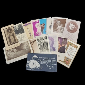 Ensemble de 15 cartes de messe antiques et vintage françaises et néerlandaises, cartes de prière, cartes de saint datant du début au milieu des années 1900