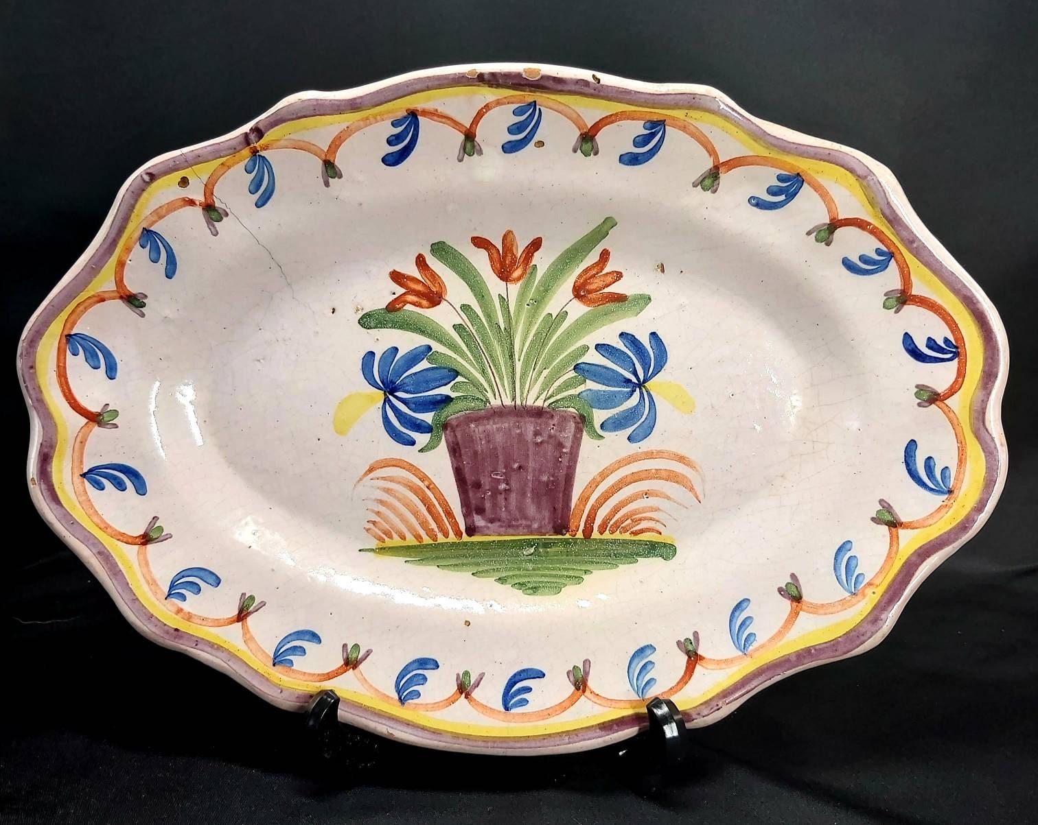 Assiette de Service Henriot Quimper Français/Vintage Antique Assiette Bretagne Souvenir Collection, 