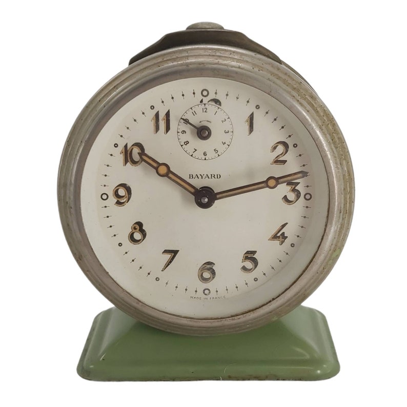 Vintage French Bayard Wind up Mechanical Alarm Clock Green Etsy