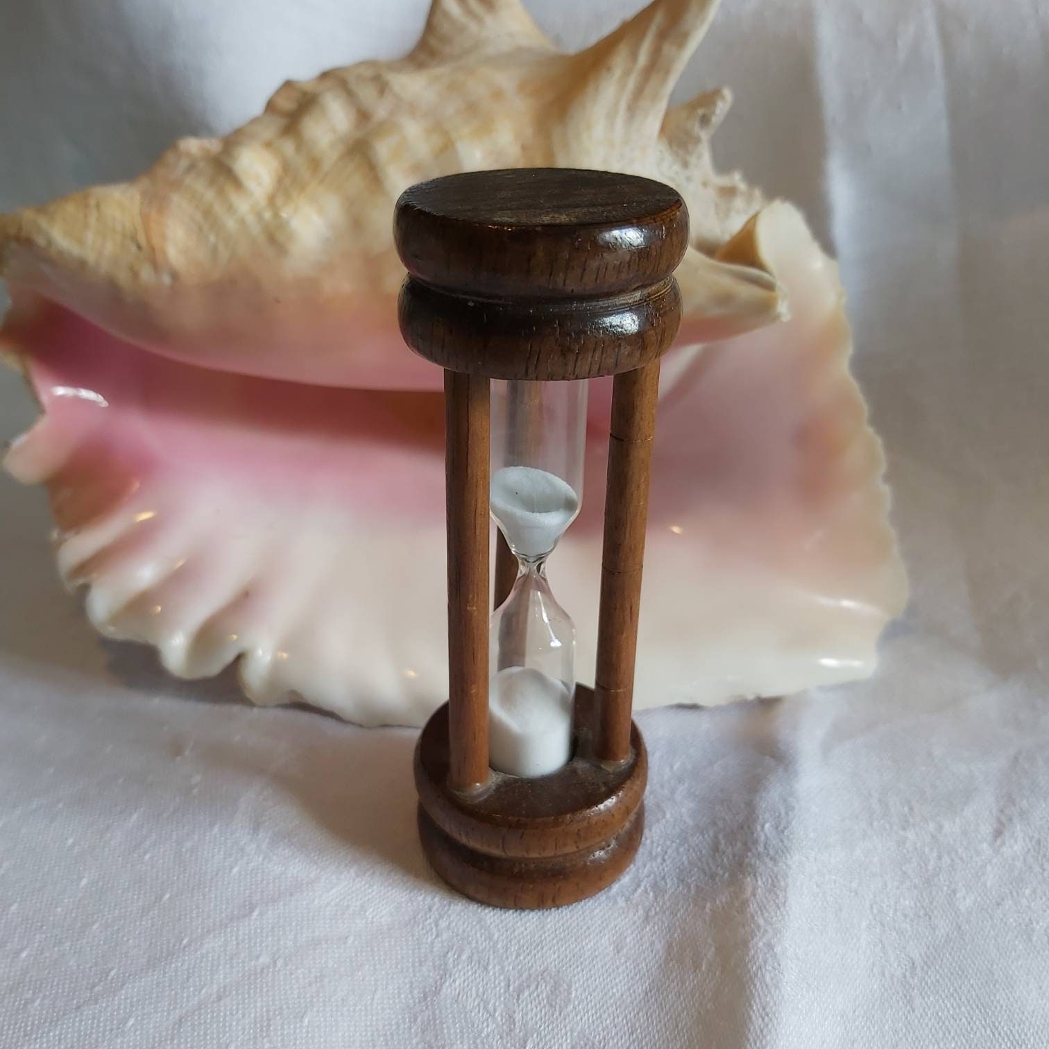 Vintage, Français, Bois, Rustique, Sablier, Sable Blanc, Minuterie d'oeuf