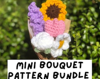Mini bouquet crochet PATTERN Bundle | Crochet pattern | crochet flower pattern