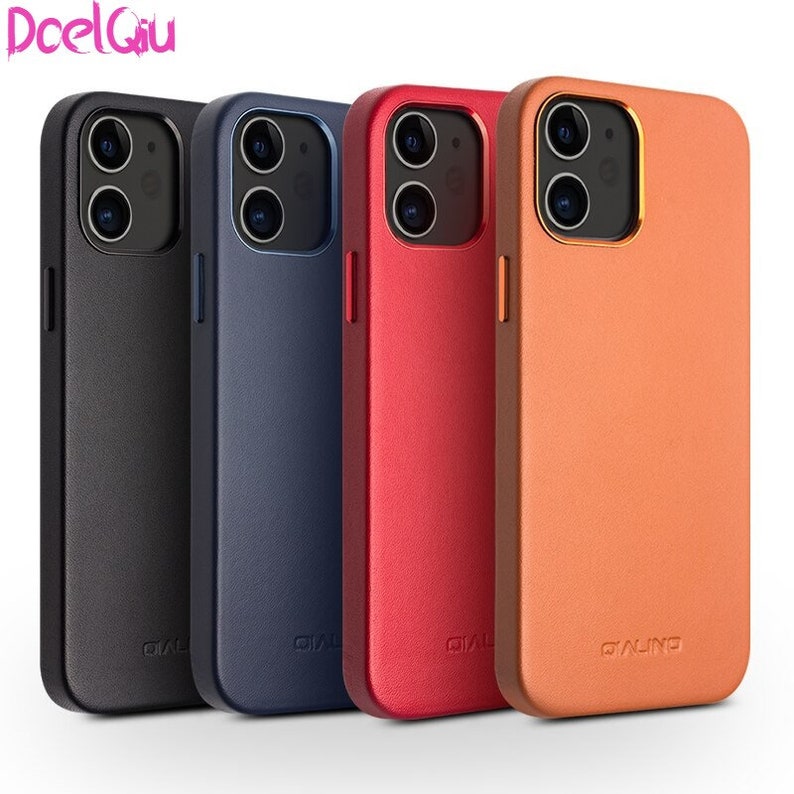 Genuine Leather Slim Leather iPhone Cases 1212 Mini Pure Fashion Handmade Anti-Shock For iPhone 12 Pro Max
