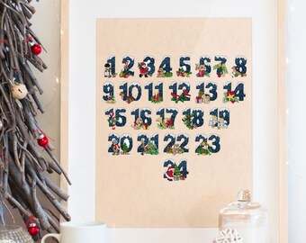 PDF diagram for cross stitch advent calendar
