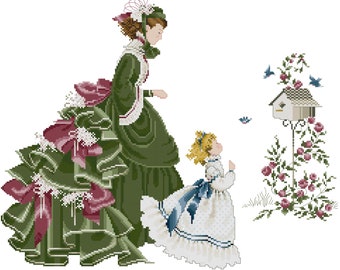 Cuadro "La niña y la pajarera"