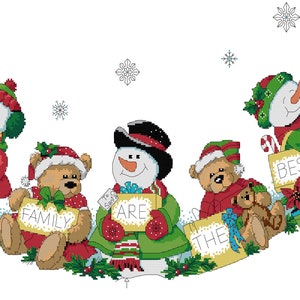cross stitch diagram pdf for &quot;friends and family&quot; tree skirt