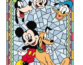 Vidriera de Mickey y Plutón