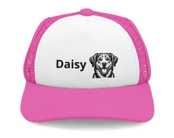 Gorra de camionero personalizada con nombre y retrato de perro / Gorra personalizada para mascotas