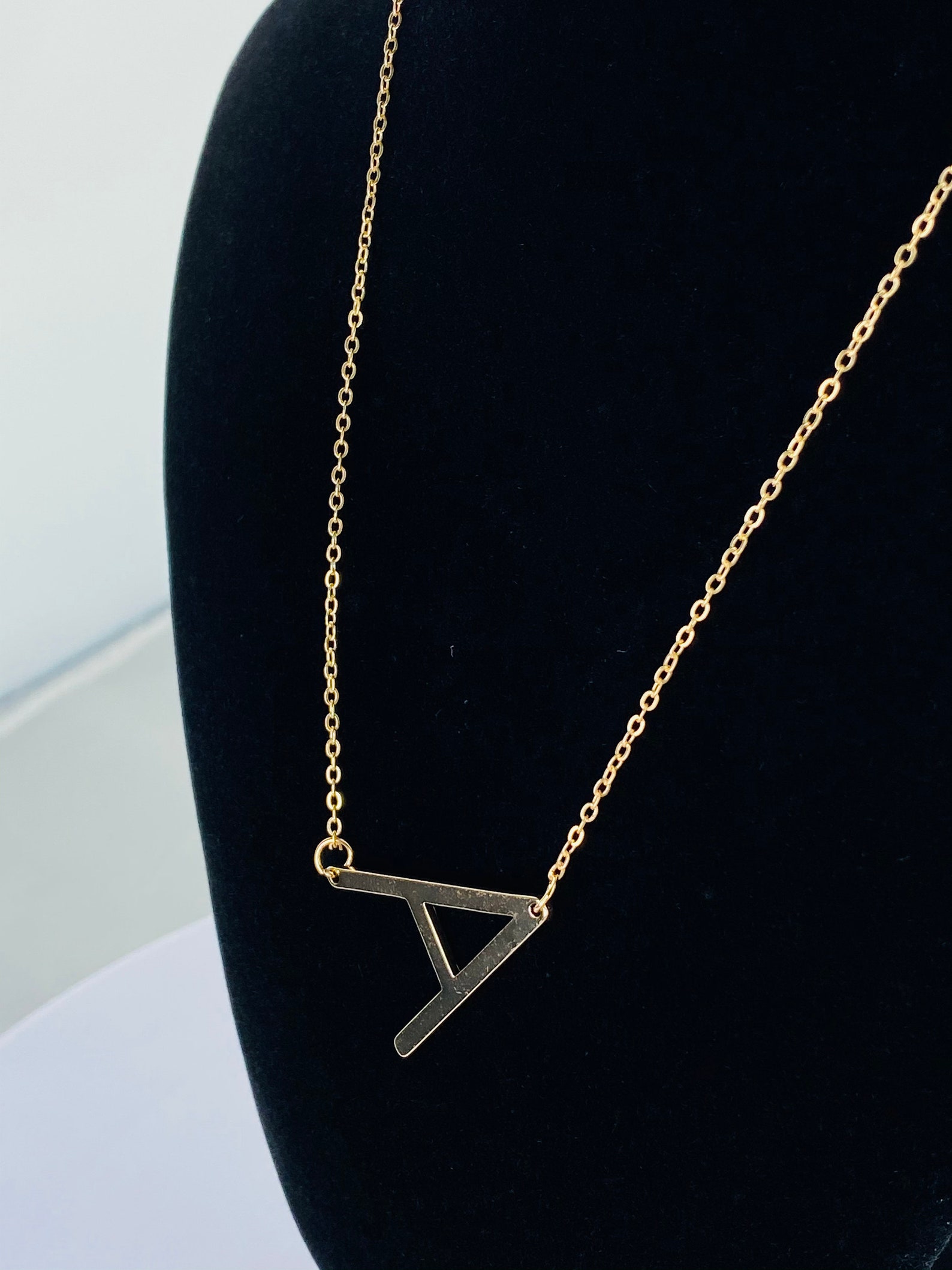 Letter A Necklace14k Gold Necklace Gold Initial gold letter Etsy