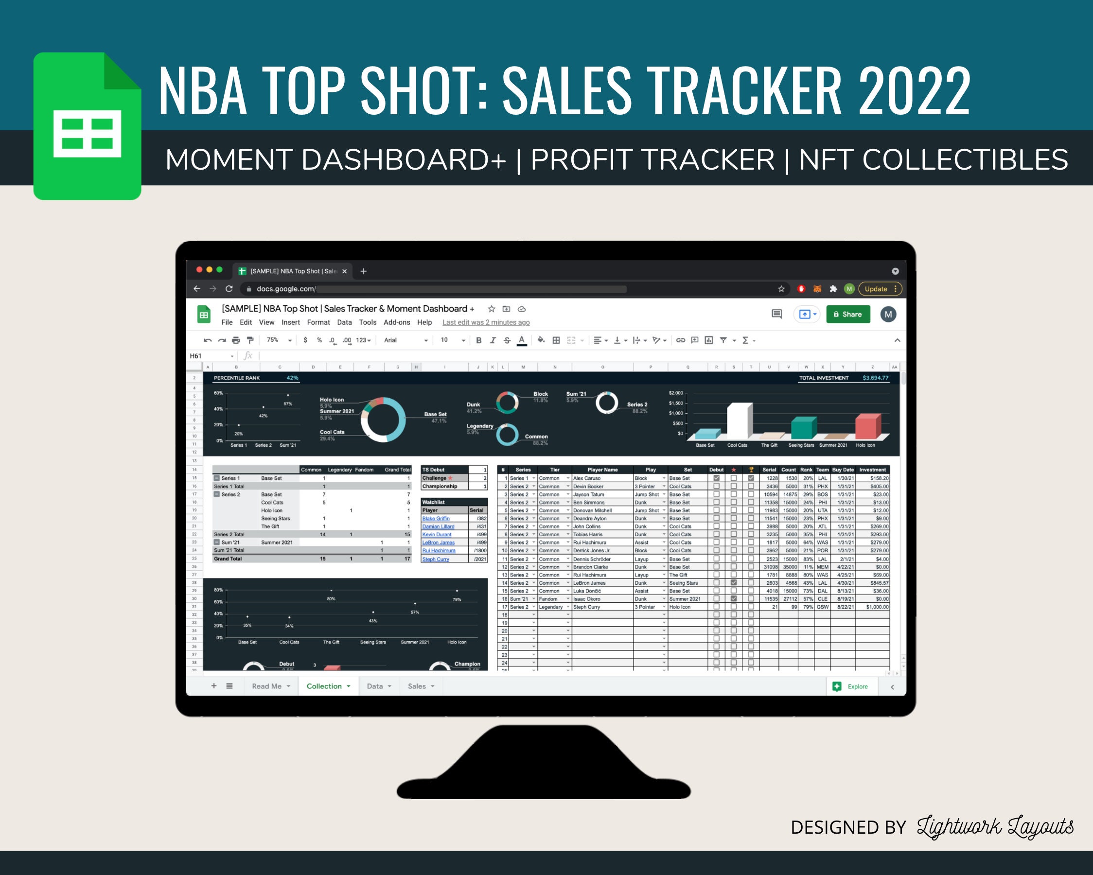 2022 NBA Top Shot Sales Tracker & Moment Dashboard Profit Tracker