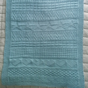 Baby blanket knitting pattern - Hearts and Stars blanket - instant download