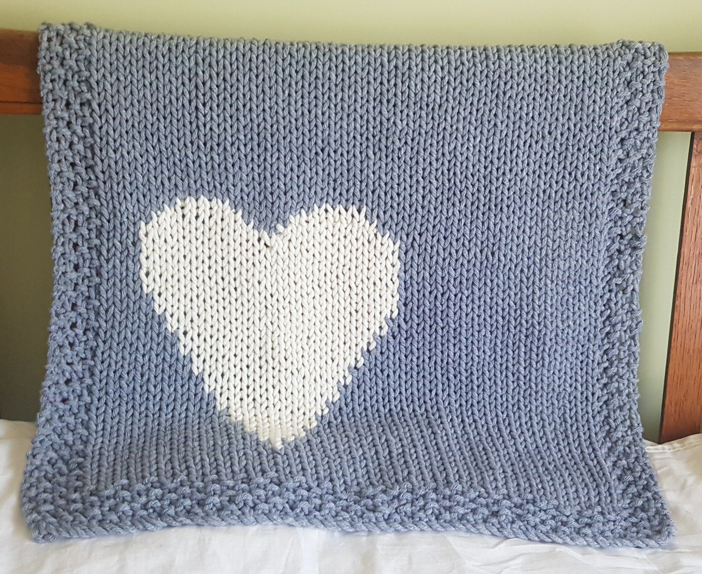 Heart Baby Blanket Knitting Pattern: Chunky Knit (PDF Pattern) - Etsy