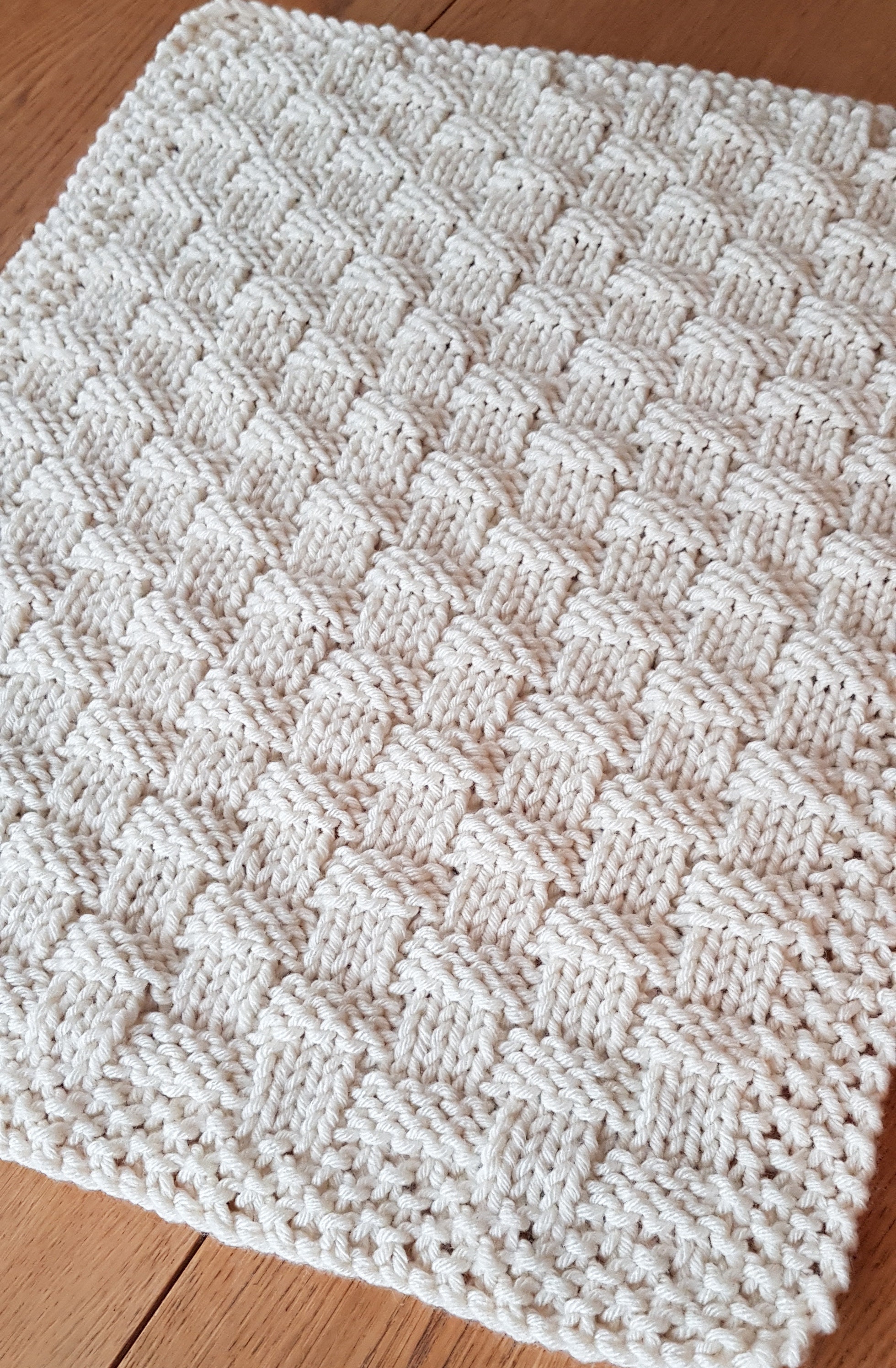 Chunky Basket Stitch Hand Knitted Baby Blanket Gender Etsy