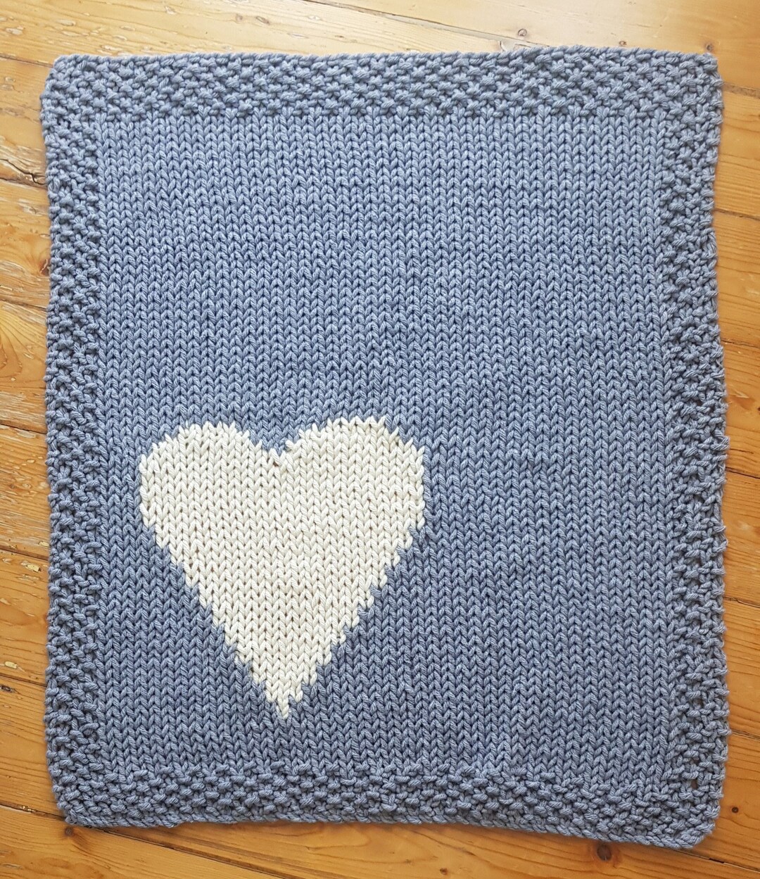 Heart Baby Blanket Knitting Pattern: Chunky Knit (PDF Pattern) - Etsy