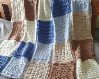 Easy Patchwork Baby Blanket Knitting Pattern: DK Yarn Project (Digital Download)