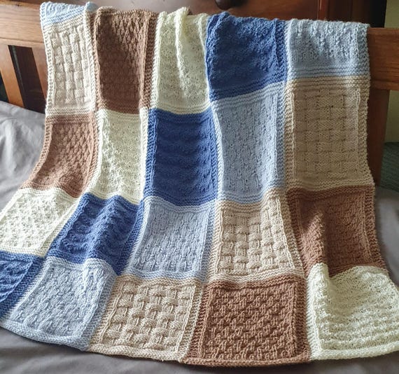 Easy Patchwork Baby Blanket Knitting Pattern: DK Yarn Project (Digital Download)