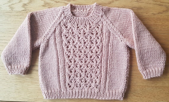 Luxury, Hand Knitted, Cashmere Blend, Lace Panel Sweater Baby Girl 0-3  Months - Etsy