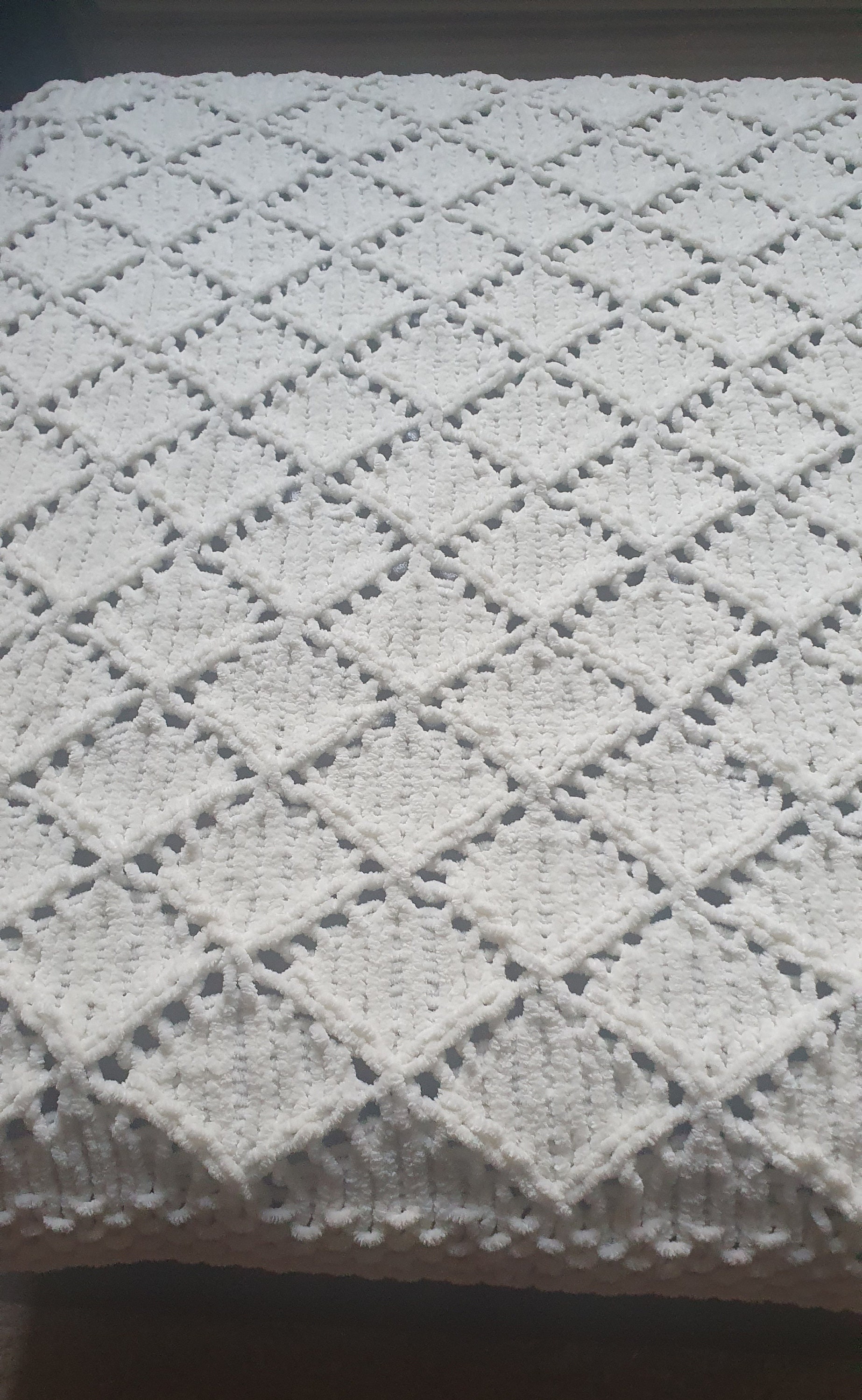 Baby Blanket Knitting Pattern - Chunky Diamond Lace Design in 3 Sizes ...