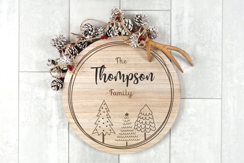 Family Name Christmas Tree svg BUNDLE Family Name Sign svg Etsy