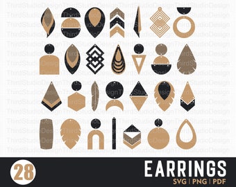 Earring svg Bundle, Earring svg, Leather Earring svg, Earring Template, Faux Leather Earrings, Cut Files, svg png pdf