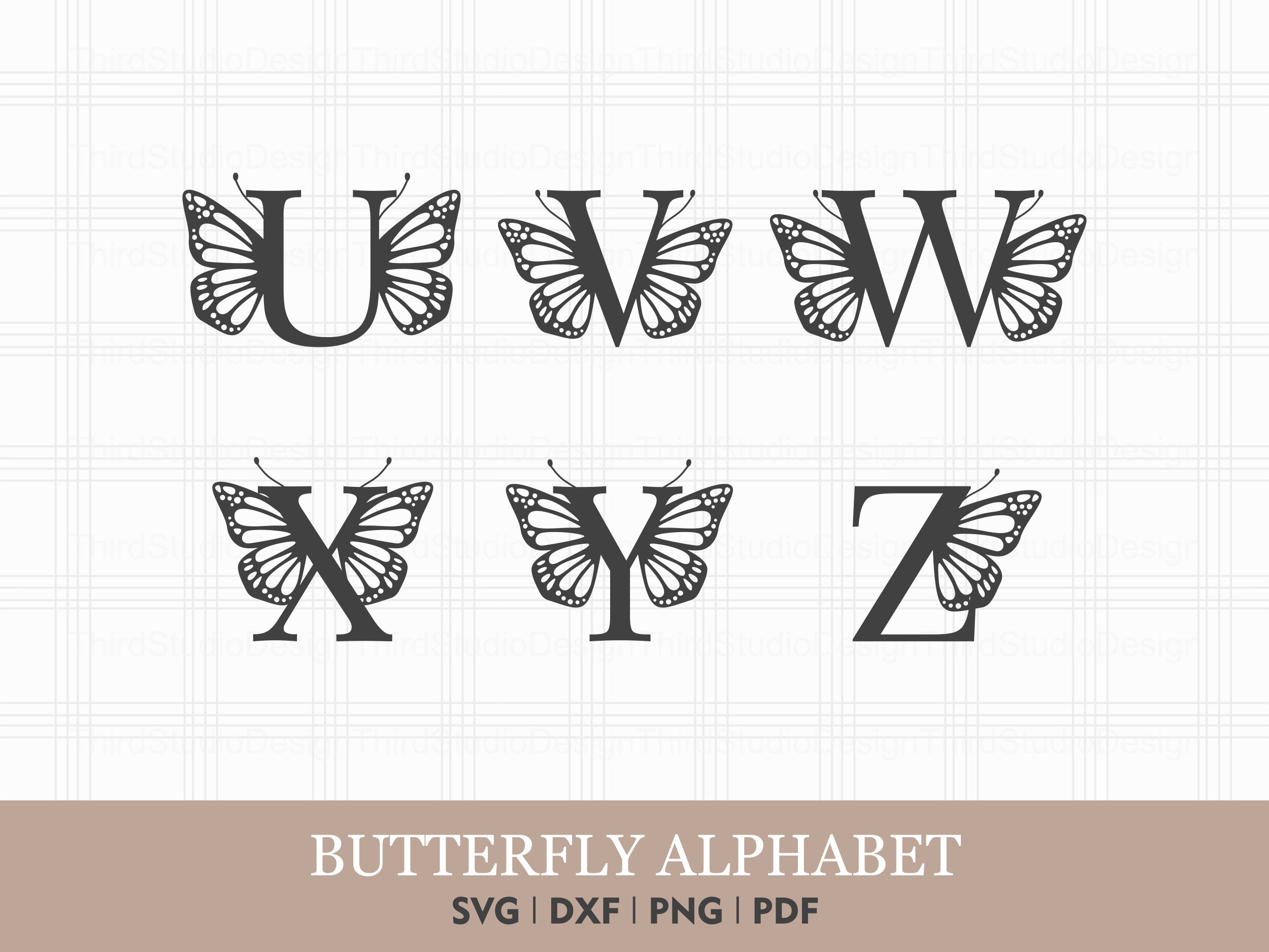 Butterfly Monogram Alphabet Svg Monogram Frame Alphabet Svg | Etsy