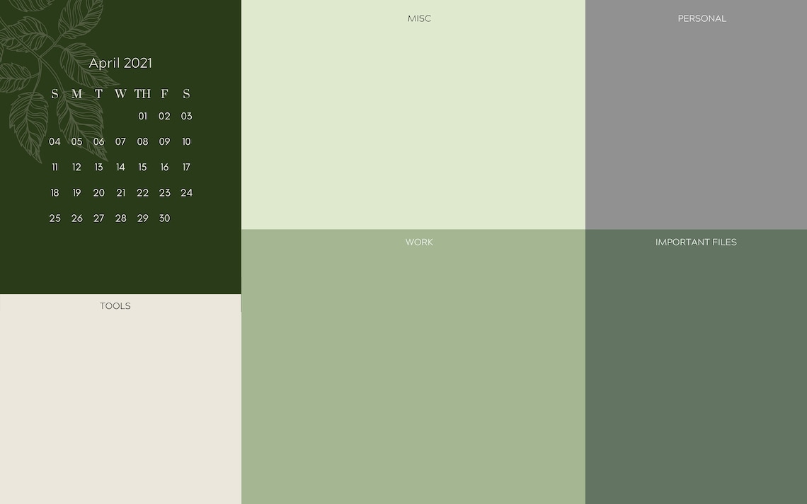 Desktop Organizer Wallpaper with 2021 Calendar 13 month Dec Etsy