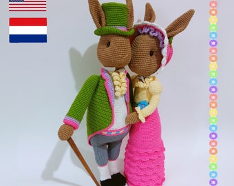 Elias & Isabella The Easter Bunnies crochet pattern bundle - Elias en Isabella De Paashazen haakpatroon pakket