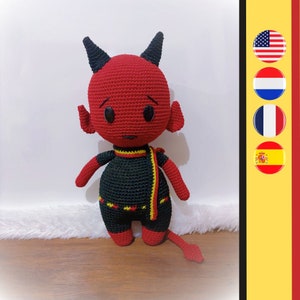 Devil crochet pattern - Easy devil doll amigurumi pattern - Belgian devil doll crochet pattern