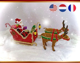 The Crafty Christmas Sleigh crochet pattern - De Crafty Kerstslee haakpatroon - Patron au crochet pour le traîneau de Noël