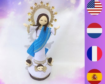 Our Lady of the Assumption crochet pattern -Onze Lieve Vrouw Terhemelopneming  -Nuestra Señora de la Asunción - Notre-Dame de l'Assomption
