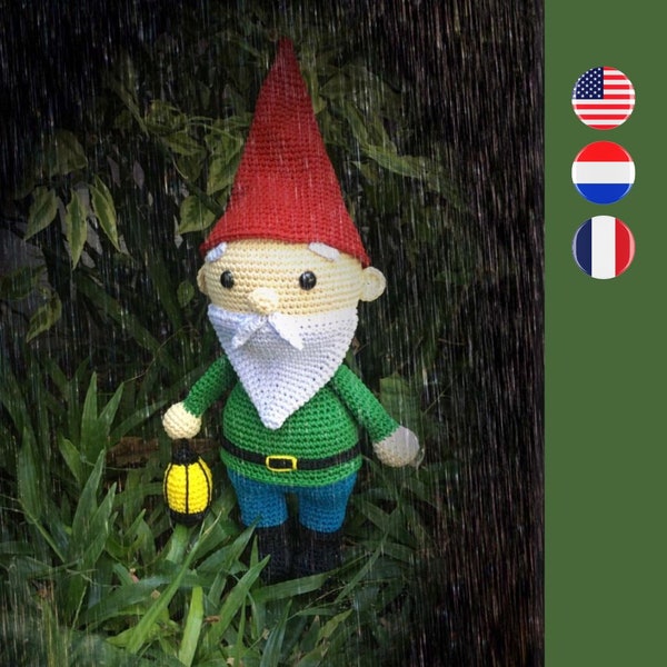 Marcel The Garden Gnome crochet pattern - Gnoom kabouter haakpatroon - Modèle de crochet pour le gnome
