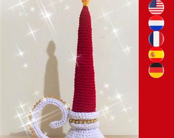 Christmas candle digital Xmas crochet pattern
