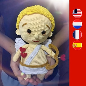 Cupid crochet pattern - Amigurumi cupid - Easy cupid crochet pattern - Heart crochet pattern