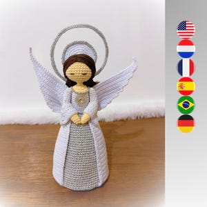 The Duchess Silver Angel crochet pattern - Angel amigurumi pattern - Christmas angel crochet pattern - Christmas tree angel topper
