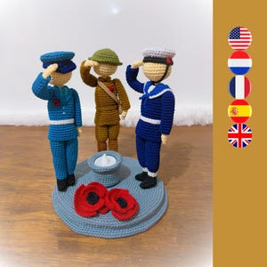 For The Fallen Armed Forces crochet pattern - Soldier crochet pattern - Poppy crochet pattern - Military crochet pattern - Sailor - Pilot