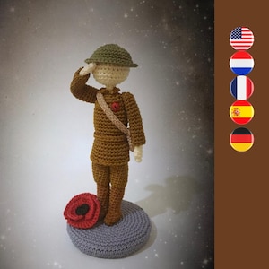 Modèle au crochet commémoratif numérique pour le soldat tombé au combat