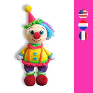 Charlotte The Clown crochet pattern - Clown haakpatroon - Modèle de clown au crochet
