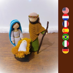 Holy family digital Christmas nativity crochet pattern
