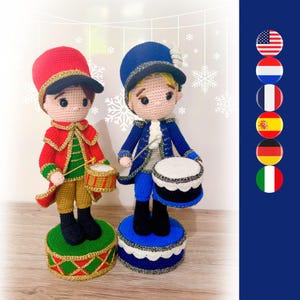 Modèle de crochet numérique de Noël 2 en 1 Petit tambourin