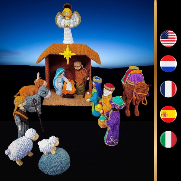 The Craftygenesindonesia Crochet Nativity Set -Kerststal haakpatroon - Modèle crèche au crochet - Pesebre de ganchillo - Presepe a uncinetto