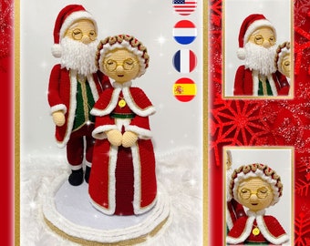 Santa & Lady Kerst haakpatroon - Kerstman en vrouw haakpatroon - Père Dame Noël modèle haakpatroon - Patrón ganchillo Papá Señora Navidad