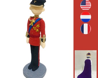 Patrón de crochet Rey Carlos III - Koning Charles III haakpatroon - Modèle de crochet Rey Carlos