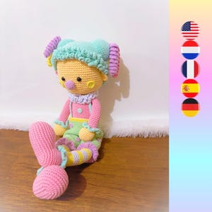 Patrón de crochet digital Lola, Edición Payaso